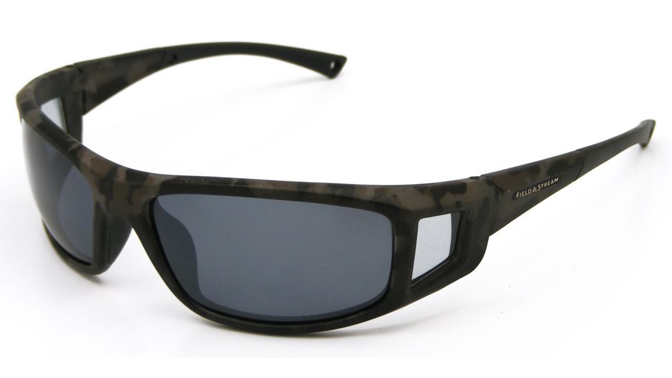 Angler Eyes Halibut Sunglasses, Matte Black Camo Frame, Smoke Polarized Lens, Polarized, 10222148.FGX