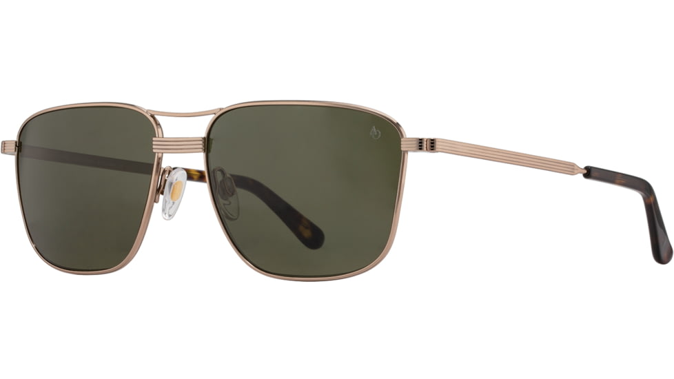 AO Airman Sunglasses - Mens, Light Bronze, Calobar Green AOLite Nylon Lenses, Light Bronze / Calobar Green Polarized Lens, 56-15-145, AIR456STTOGNN-P