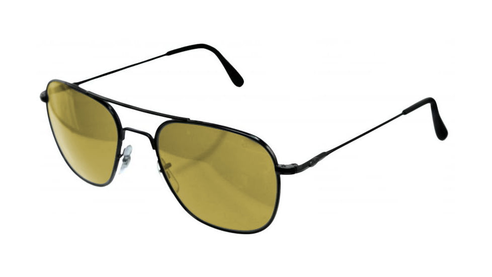 AO II 8-Base Sunglasses, Black, Wire Spatula, Gold Mirror Lens, 52mm, Small B-GMP-WS-52