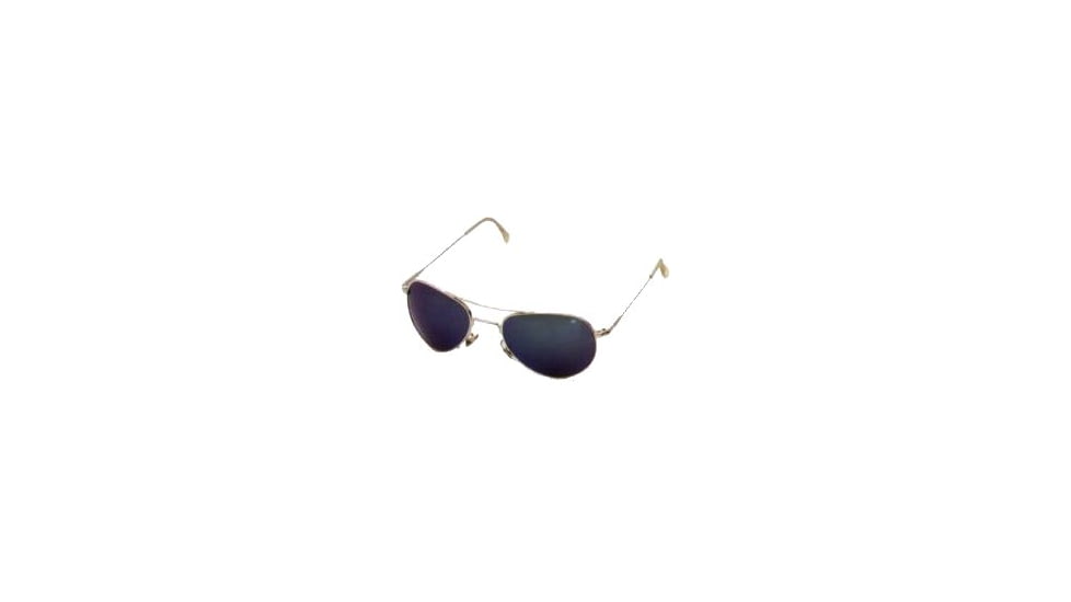 American Optical Flight Gear II Sunglasses Gold Frame Blue Mirror Lens Wire Spatula Temples