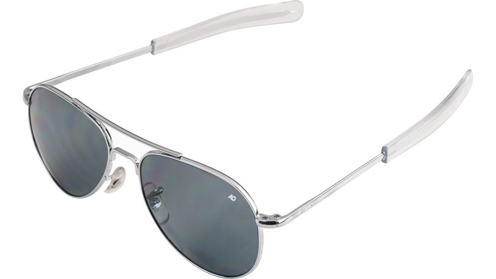 AO Flight Gear General Sunglasses, Bayonet, Silver Frame, CC Gray Poly Lens, 58mm, 30583