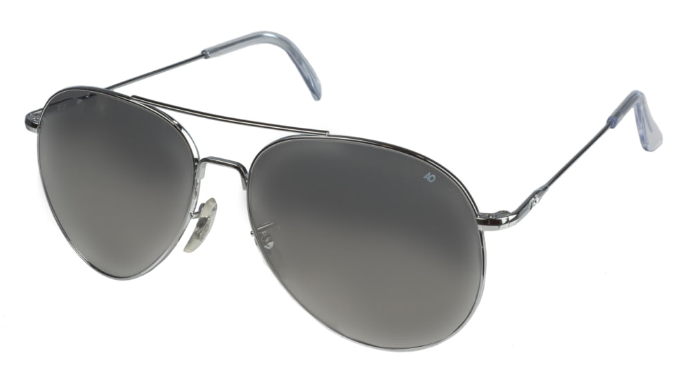 AO Flight Gear General Sunglasses, Wire Spatula, Silver Frame, Silver Mirror Lens, 58mm, 31636