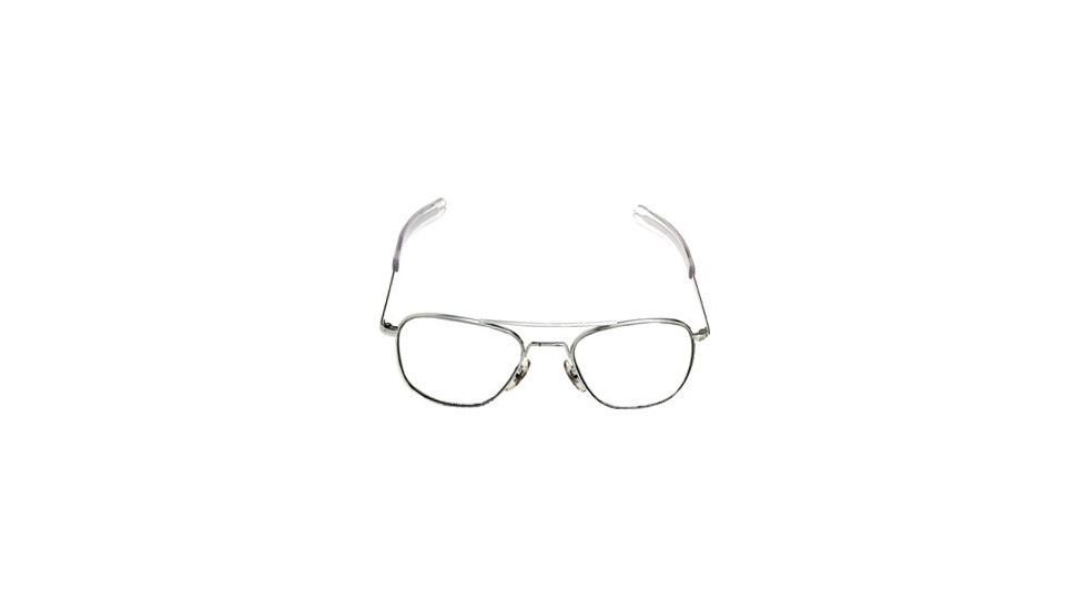 AO Flight Gear Pilot Series Sunglasses Frame, No Lens, Silver, Wire Spatula, 57mm Lens S-WS-57