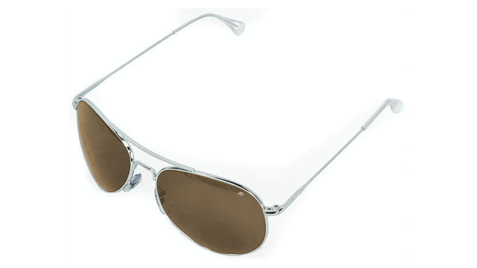 AO Flight Gear II, Silver, HC Brown Lens, Wire Spatula Temple, 55mm Lens - Sm/Med 