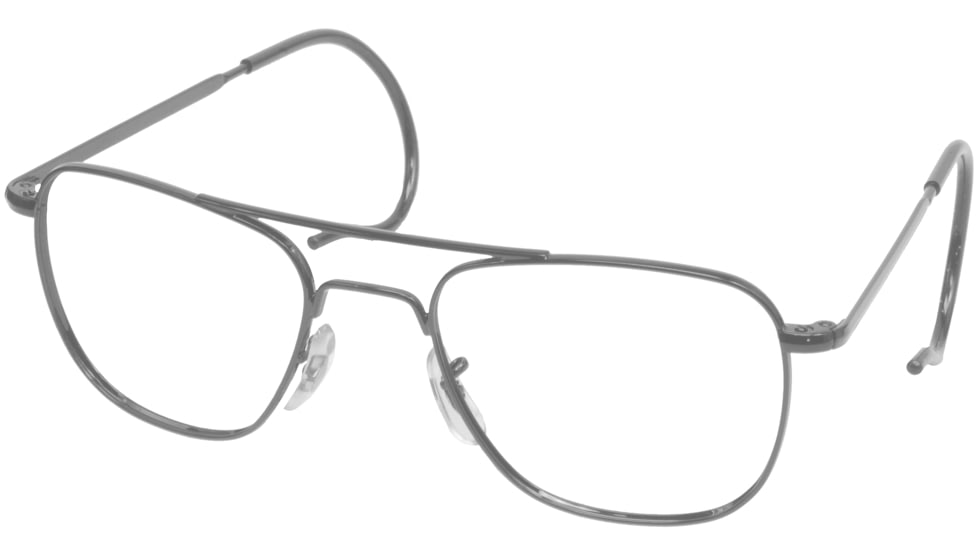 AO Flight Gear Pilot Series Sunglasses Frame, No Lens, Matte Chrome, Comfort Cable, 55mm Lens MC-CC-55