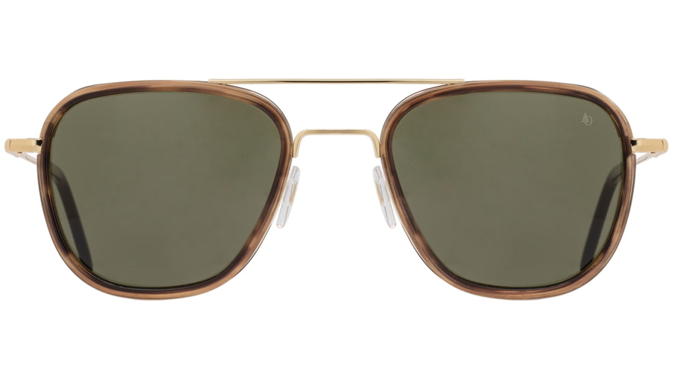 AO Flynn Sunglasses - Mens, Gold Teak, Calobar Green AOLite Nylon Lenses, Gold Teak / Calobar Green Polarized Lens, 55-22-145, FLN255STTKGNN-P