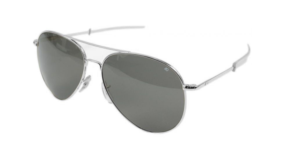 AO Flight Gear General Sunglasses, Bayonet, Silver Frame, CC Gray Poly Lens, 52mm, 32259