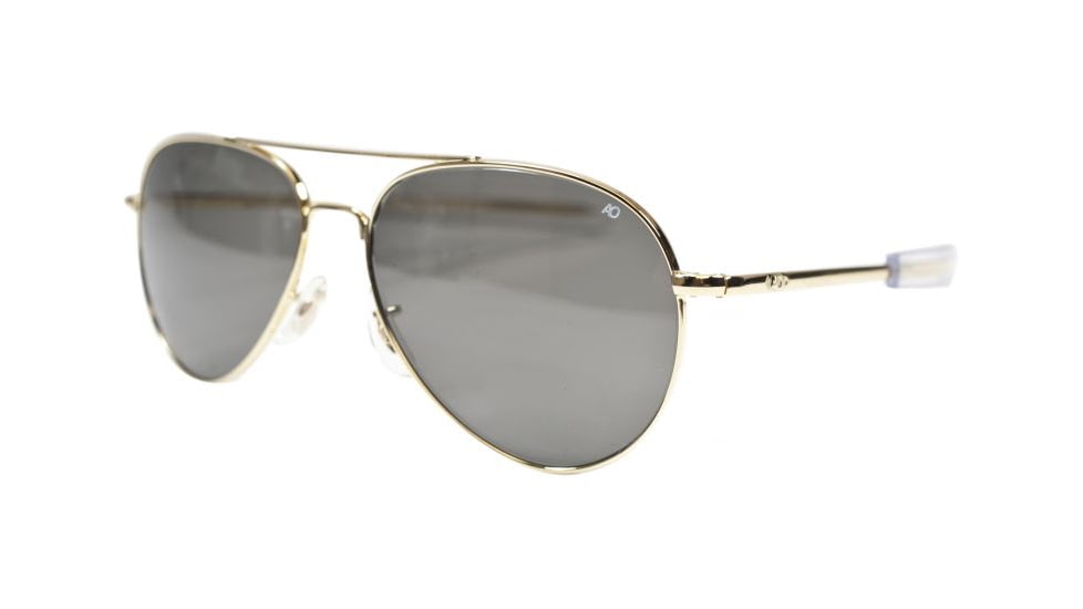 AO General Sunglasses, Gold, Bayonet, Grey Glass Lenses, 52mm, Polarized G-TCGG-BNT-52