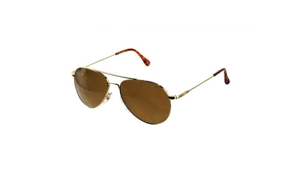 AO General Sunglasses, Gold, Amber Glass Lens, Wire Spatula, 52mm G-CG-WS-52