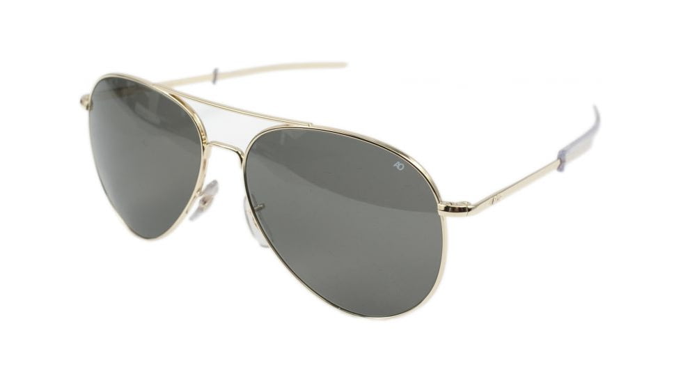 AO General Sunglasses, Gold, Bayonet, Grey Glass Lenses, 58mm, Polarized G-TCGG-BNT-58