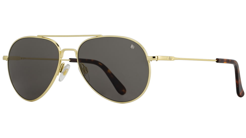 AO General Sunglasses, Gold, True Color Gray SkyMaster Glass Lenses, 58-14-145 B52.5, GEN158STTOGYG