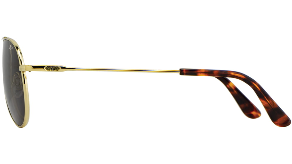 AO General Sunglasses, Gold, True Color Gray SkyMaster Glass Lenses, Polarized, 58-14-145 B52.5, GEN158STTOGYG-P