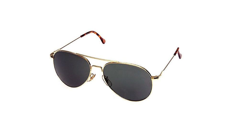 AO General Sunglasses, Gold, Wire Spatula, Grey Glass Lenses, 52mm, Polarized G-TCGG-WS-52