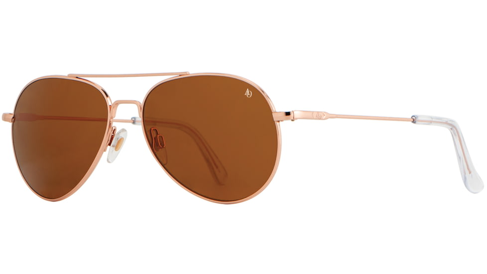 AO General Sunglasses, Rose Gold, Cosmetan Brown SkyMaster Glass Lenses, 55-14-140 B47, GEN555STCLBNG