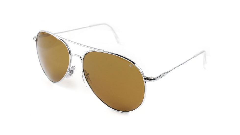 AO General Sunglasses, Silver, Amber Poly Lens, Wire Spatula, 52mm, Polarized S-PHCAP-WS-52