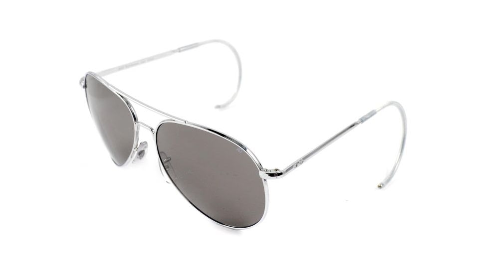 AO General Sunglasses, Silver, Comfort Cable, Grey Glass Lenses, 58mm, Polarized S-TCGPG-CC-58