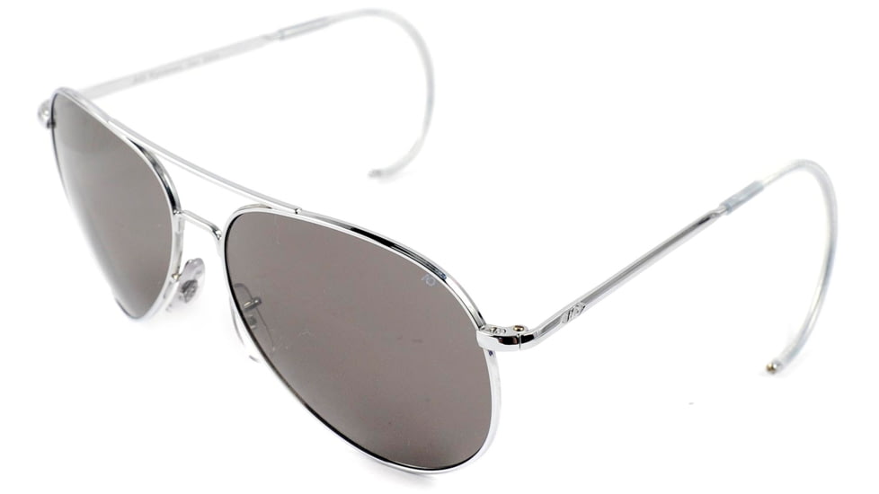 AO General Sunglasses, Silver, Gray Poly Lens, Comfort Cable, 52mm S-CCP-CC-52