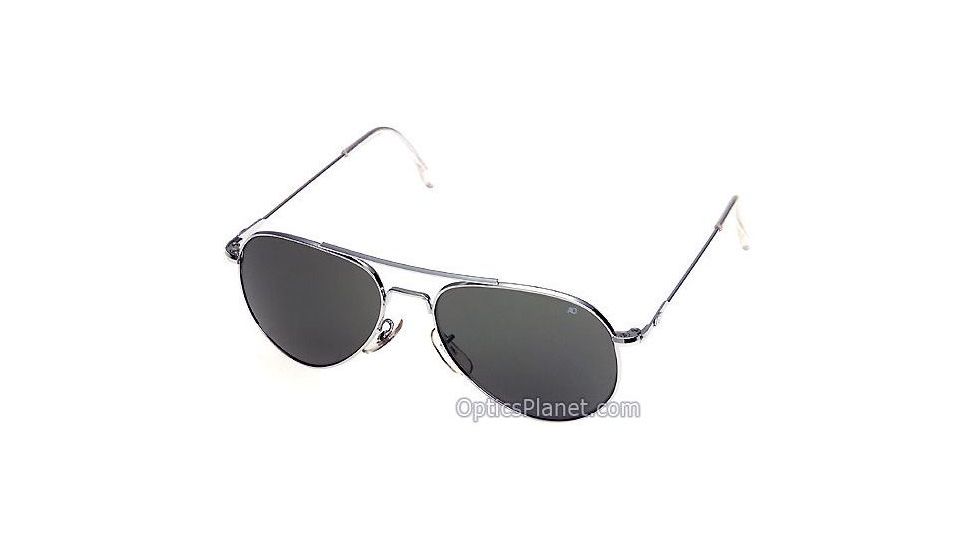 AO General Sunglasses, Silver, Wire Spatula, Grey Glass Lenses, 58mm, Polarized S-TCGPG-WS-58