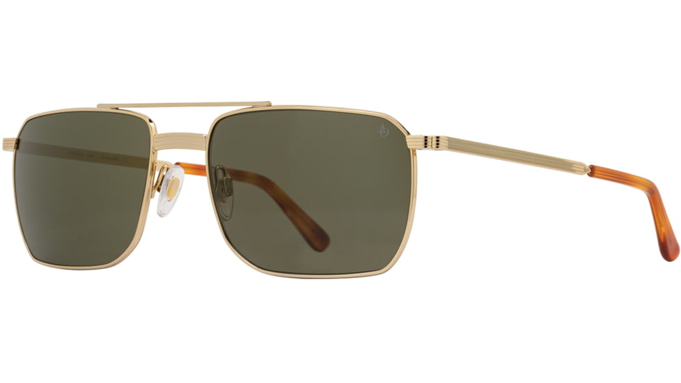 AO Geoffrey Sunglasses - Mens, Gold, Calobar Green AOLite Nylon Lenses, Gold / Calobar Green Lens, 58-18-145, GFY358STHAGNN