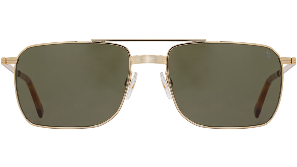AO Geoffrey Sunglasses - Mens, Gold, Calobar Green AOLite Nylon Lenses, Gold / Calobar Green Polalrized Lens, 58-18-145, GFY358STHAGNN-P
