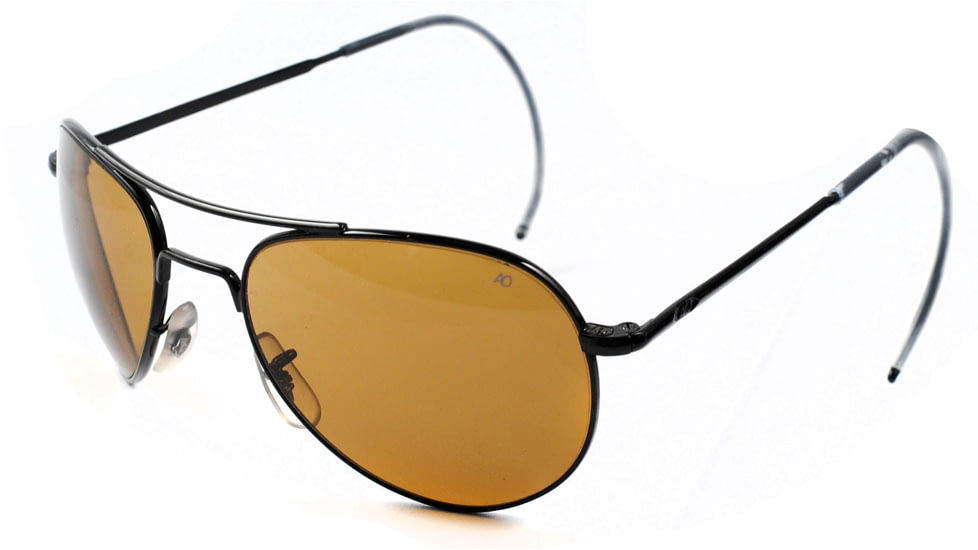AO II 8-Base Sunglasses, Black, Comfort Cable, HC Amber Lens, 58mm, Large B-HCBP-CC-58