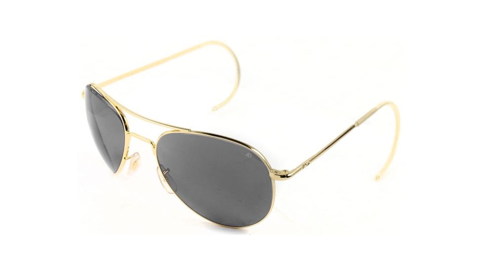AO II 8-Base Sunglasses, Gold, Comfort Cable, Gray Poly Lens, 55mm, Sm/Med G-CCP-CC-55