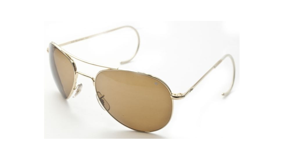 AO II 8-Base Sunglasses, Gold, Comfort Cable, HC Amber Lens, 58mm, Large G-HCBP-CC-58