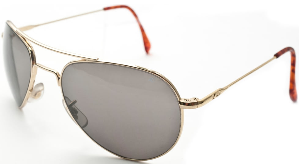 AO II 8-Base Sunglasses, Gold, Wire Spatula, Gray Poly Lens, 52mm, Small G-CCP-WS-52