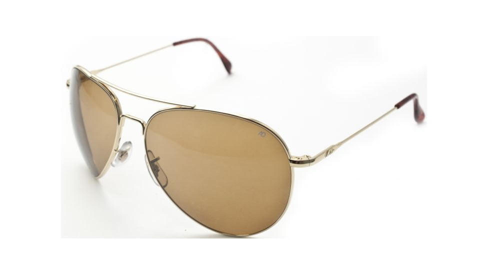 AO II 8-Base Sunglasses, Gold, Wire Spatula, HC Amber Lens, 52mm, Small G-HCBP-WS-52