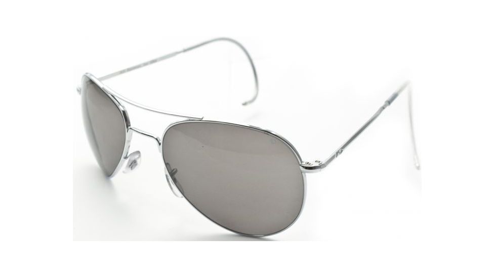AO II 8-Base Sunglasses, Silver, Comfort Cable, Gray Poly Lens, 52mm, Small S-CCP-CC-52