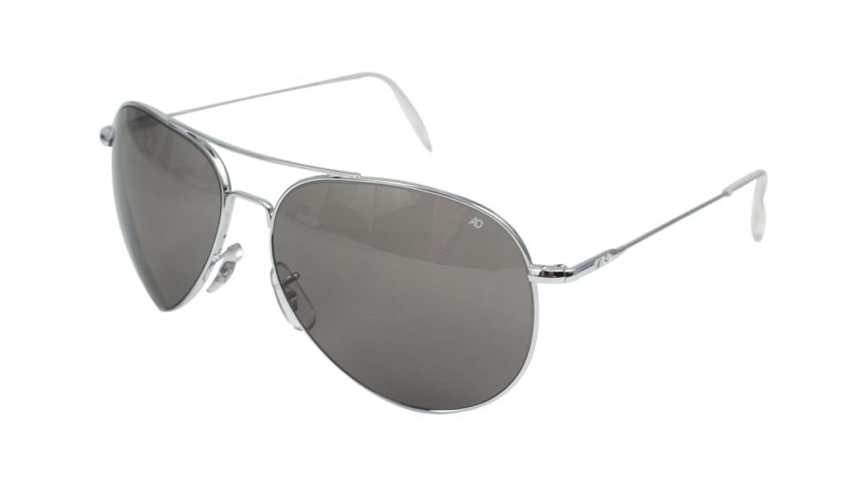 AO II 8-Base Sunglasses, Silver, Wire Spatula, Gray Poly Lens, 58mm, Large S-CCP-WS-58