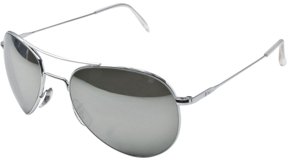 AO II 8-Base Sunglasses, Silver, Wire Spatula, Silver Full Mirror Lenses - 55mm S-SFM-WS-55