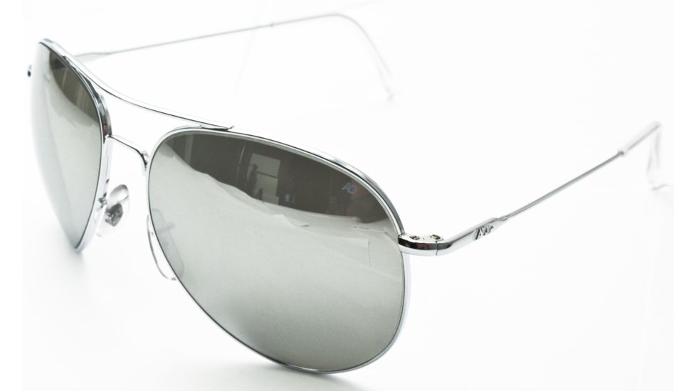 AO II 8-Base Sunglasses, Silver, Wire Spatula, Silver Full Mirror Lenses - 58mm S-SFM-WS-58