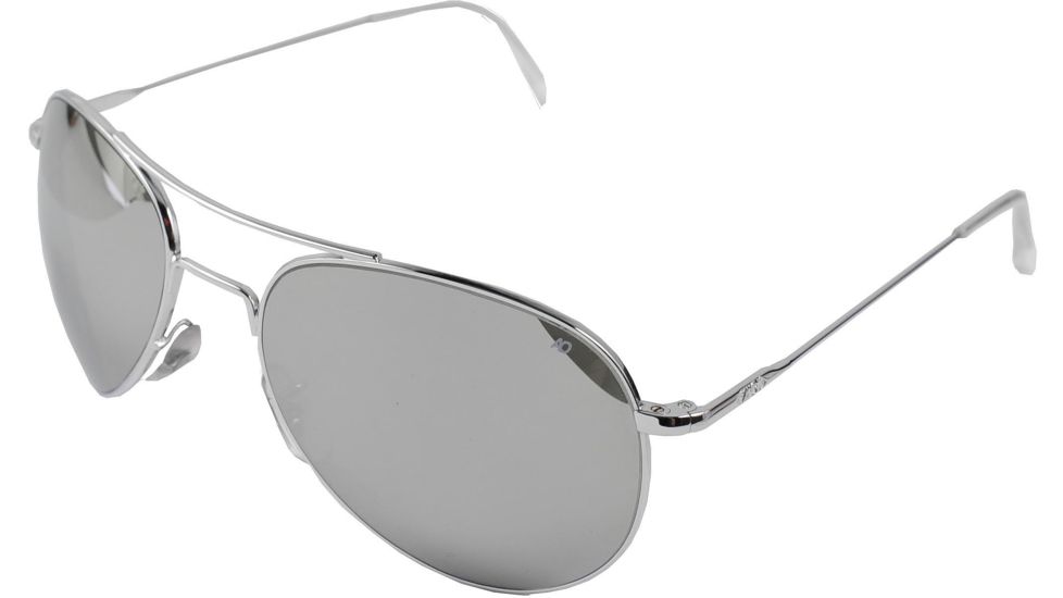 AO II 8-Base Sunglasses, Silver, Wire Spatula, Silver Mirror Lens - 58mm S-SMP-WS-58