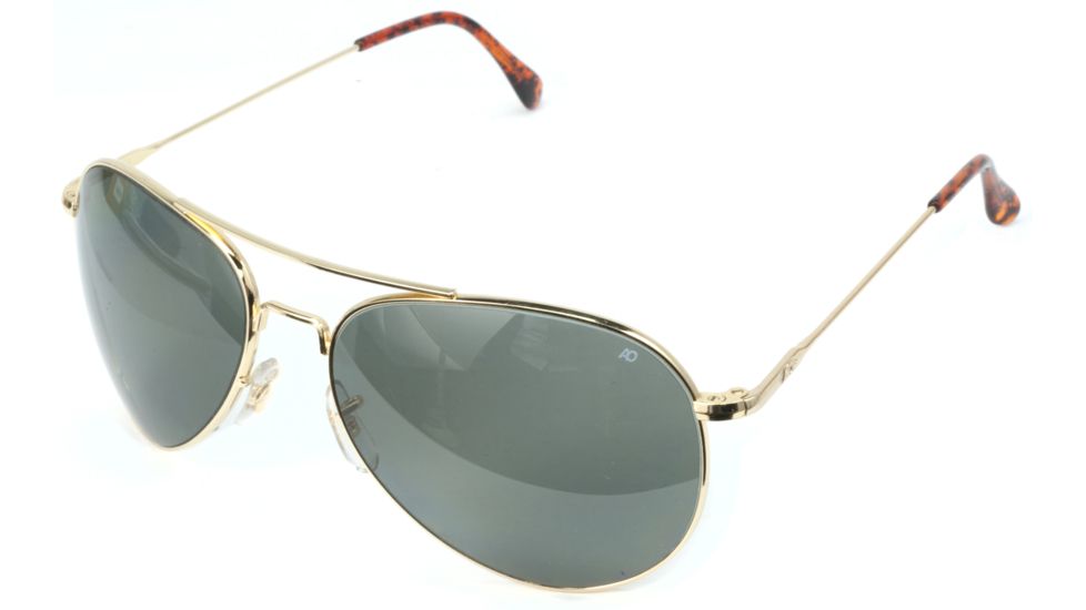 AO II 8-Base Sunglasses, Gold, Wire Spatula, Grey Poly Lenses, 58mm, Polarized G-CCGPP-WS-58