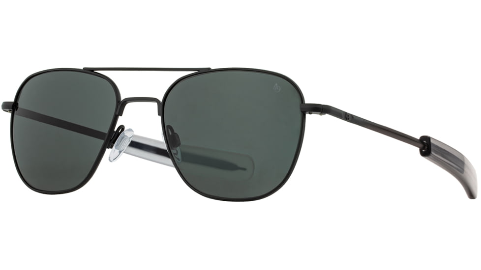 AO Original Pilot Sunglasses, Black Frame, 57 mm True Color Gray AOLite Nylon Lenses, Bayonet Temple,738921562207