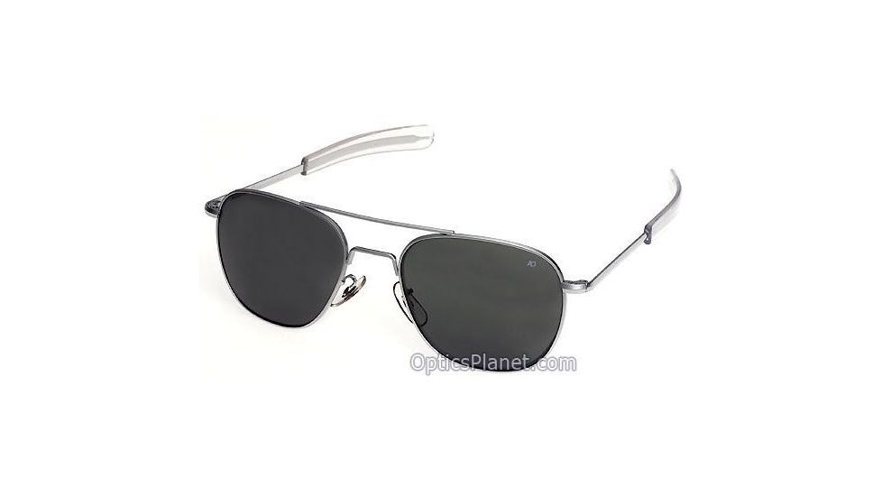 Open Box, Dealer Demo, AO Original Pilot Sunglasses, Bayonet, Matte Chrome Frame, CC Gray Poly Lens, Polarized, 52mm, 30064
