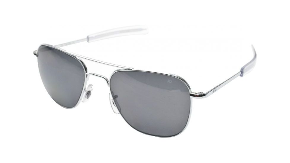 Open Box, Dealer Demo, AO Original Pilot Sunglasses, Bayonet, Silver Frame, CC Gray Poly Lens, Polarized, 52mm, 30046