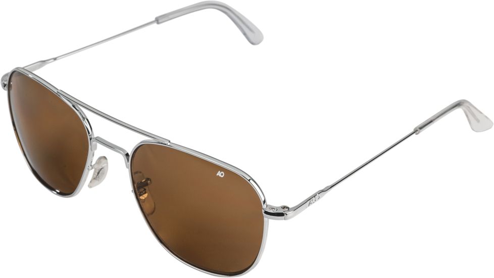 AO Original Pilot Sunglasses, Wire Spatula, Silver Frame, HC Amber Poly Lens, 57mm, 30257