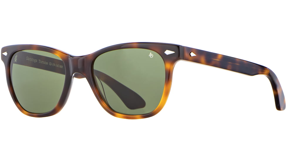 AO Saratoga Sunglasses, Tortoise, Calobar Green AOLite Nylon Lenses, Polarized, 52-19-145 B42, SAR152ST--GNN-P