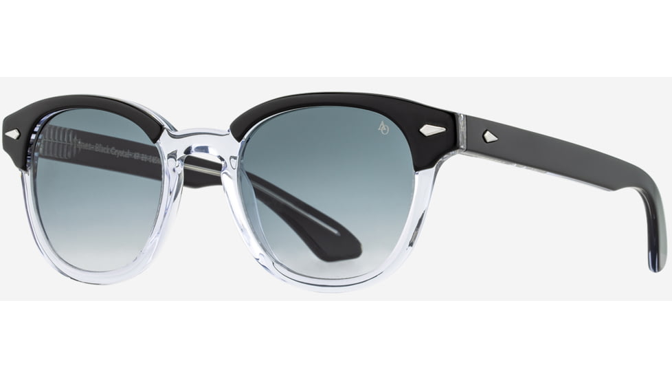 AO Times Sunglasses, Black Crystal Frame, SunVogue Gray Gradient AOLite Nylon Lenses, Polarized, 47-21-145, TIM347ST--GGN-P