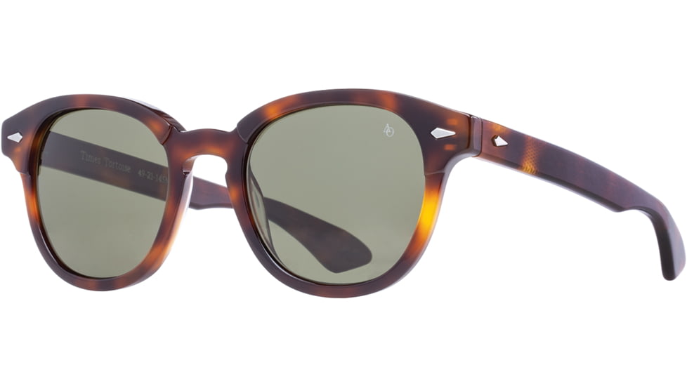 AO Times Sunglasses, Tortoise Frame, Calobar Green AOLite Nylon Lens - Polarized - 49-21-145, TIM449ST-GNN-P