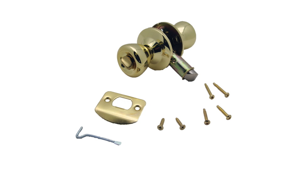 AP Products Privacy Lock Set - Knob, Polished Brass, 013-202
