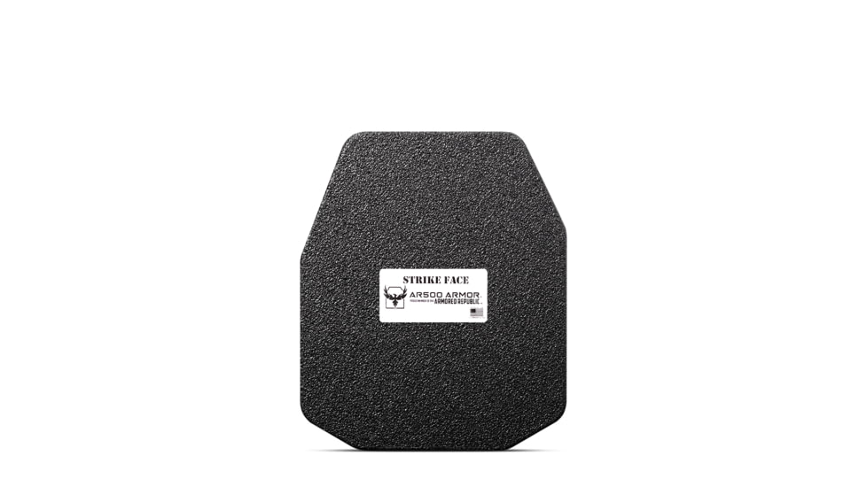 AR500 Armor Level III+ 10x12 ASC Flat Body Armor Plate, Build-Up PAXCON Coating, Black, 9156