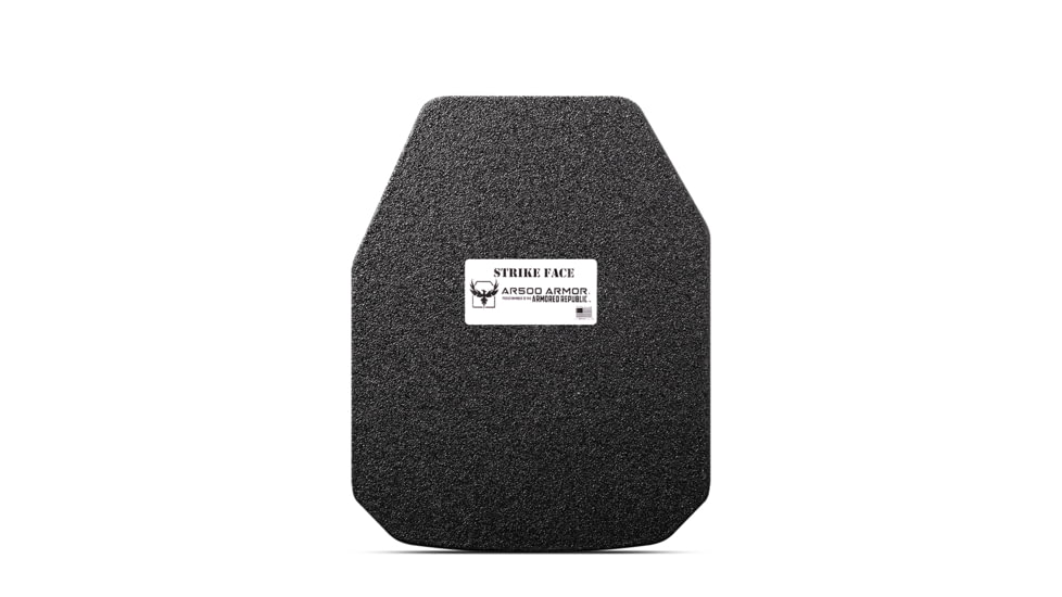 AR500 Armor Level III+ 11x14 ASC Left Handed Flat Body Armor Plate, Build-Up PAXCON Coating, Black, 9430