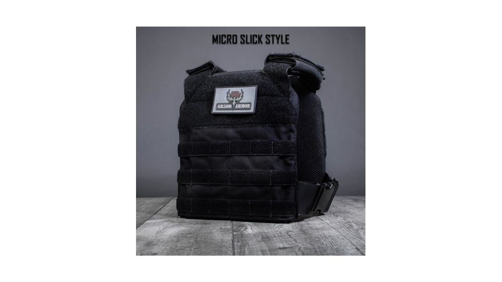 AR500 Armor Micro Plate Carrier w/Slick Side, Black MICROSLICKBLK