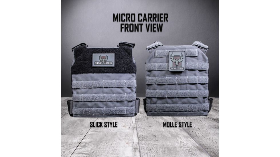AR500 Armor Micro Plate Carrier w/Slick Side, Wolf Gray MICROSLICKGRY