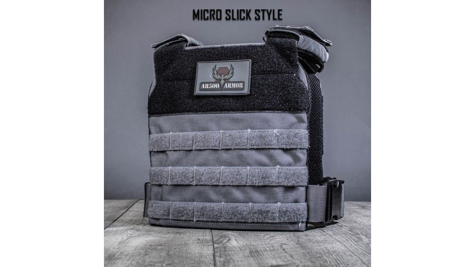 AR500 Armor Micro Plate Carrier w/Slick Side, Wolf Gray MICROSLICKGRY