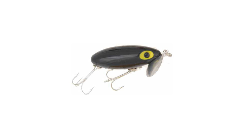 Arbogast Jitterbug Topwater Lure, 2 1/2in, 3/8 oz, Floating, Black, G600-02