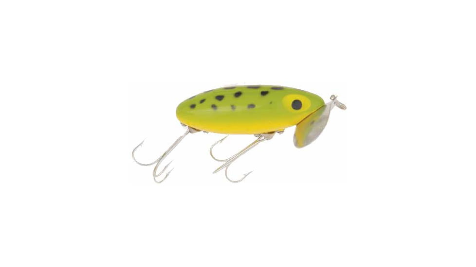 Arbogast Jitterbug Topwater Lure, 2 1/2in, 3/8 oz, Floating, Frog Yellow Belly, G600-07